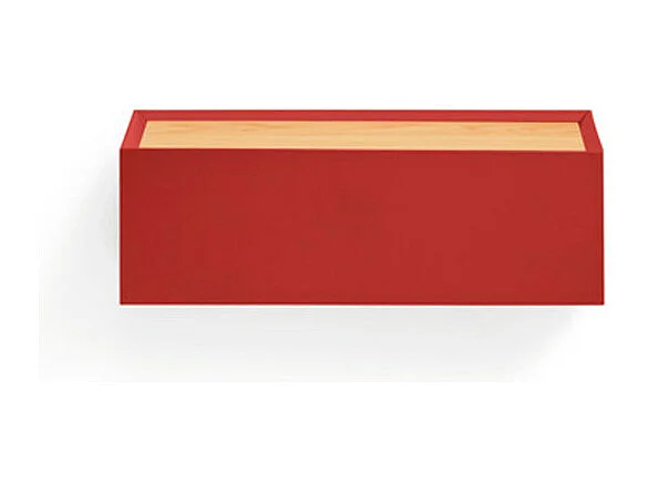 Arista - Table de chevet 1 tiroir murale en bois  - Rouge