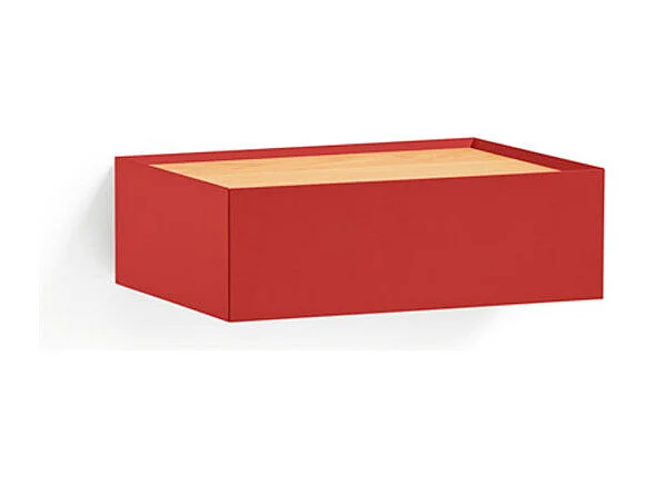 Arista - Table de chevet 1 tiroir murale en bois  - Rouge