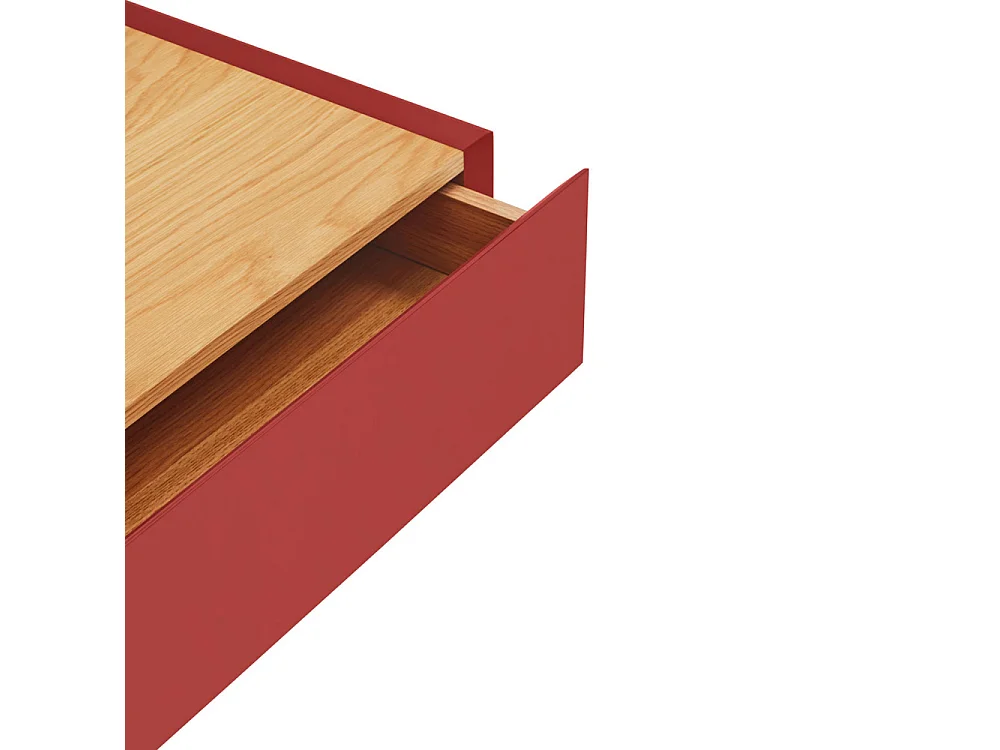Arista - Table de chevet 1 tiroir murale en bois  - Rouge