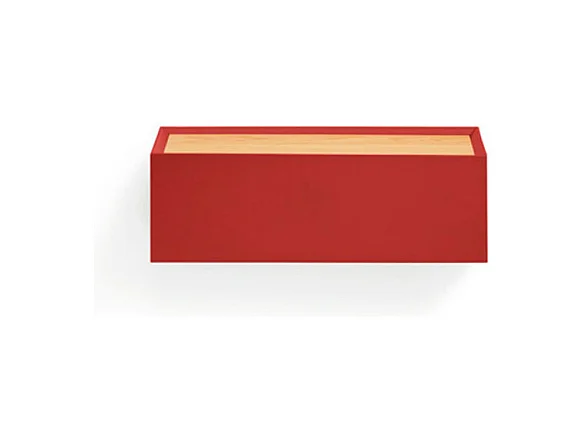 Arista - Table de chevet 1 tiroir murale en bois  - Rouge