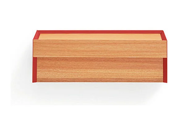 Arista - Table de chevet 1 tiroir murale en bois  - Rouge
