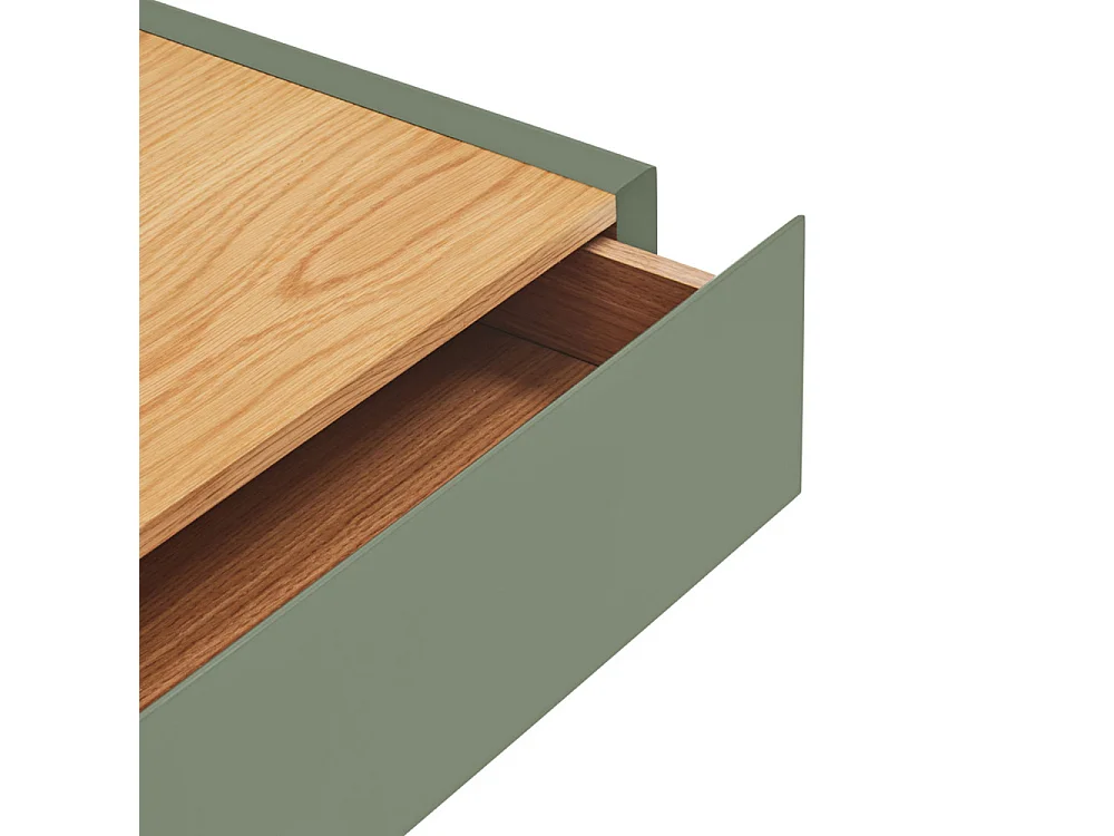 Arista - Table de chevet 1 tiroir murale en bois  - Vert amande