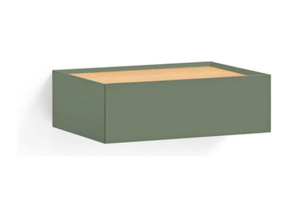Arista - Table de chevet 1 tiroir murale en bois  - Vert amande