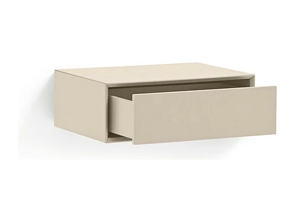 Platt - Table de chevet 1 tiroir murale en bois  - Beige