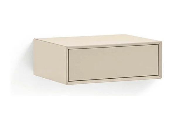 Platt - Table de chevet 1 tiroir murale en bois  - Beige