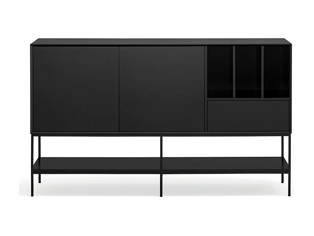 Platt - Buffet 2 portes en bois et métal  L166cm - Noir