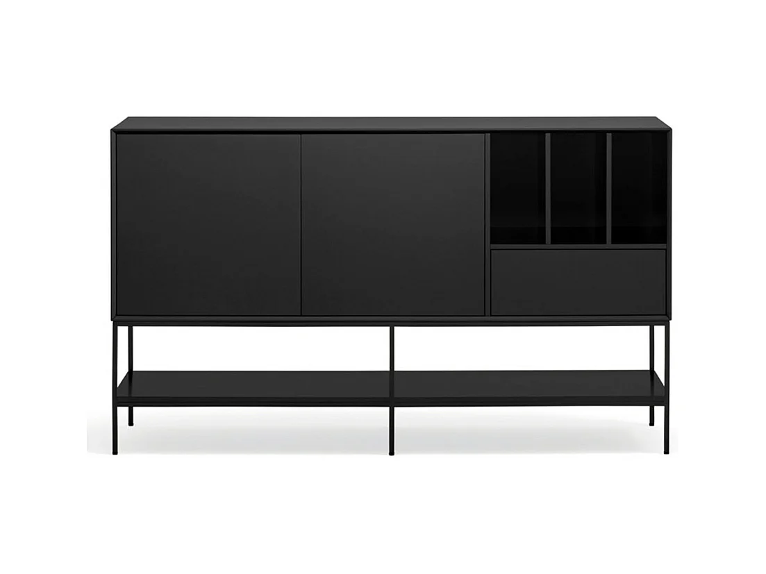 Platt - Buffet 2 portes en bois et métal  L166cm - Noir