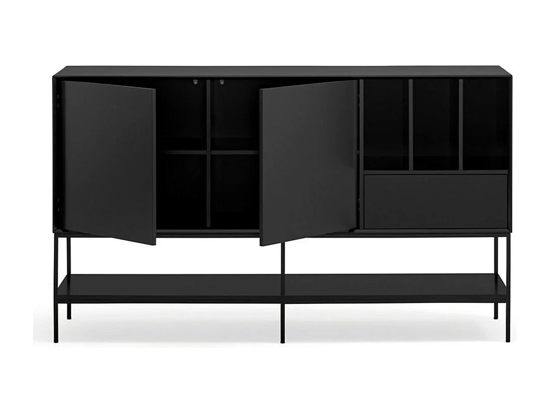 Platt - Buffet 2 portes en bois et métal  L166cm - Noir