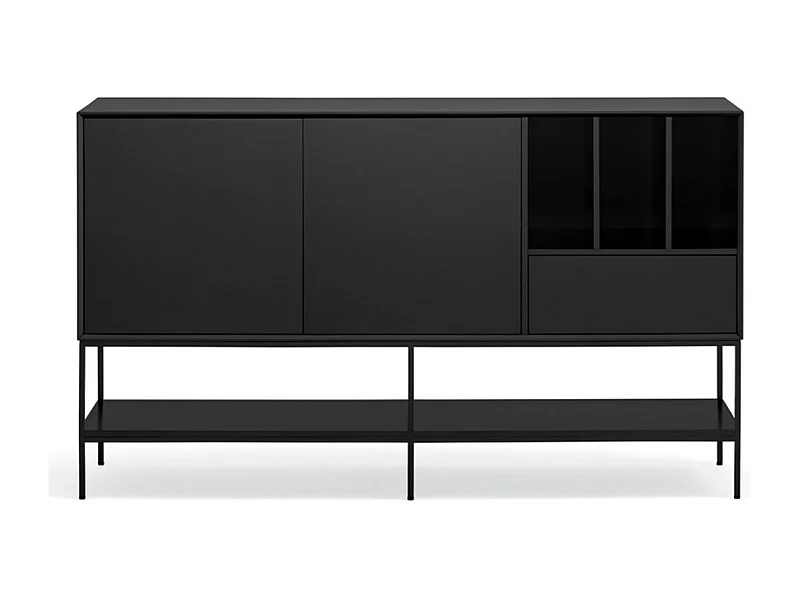 Platt - Buffet 2 portes en bois et métal  L166cm - Noir