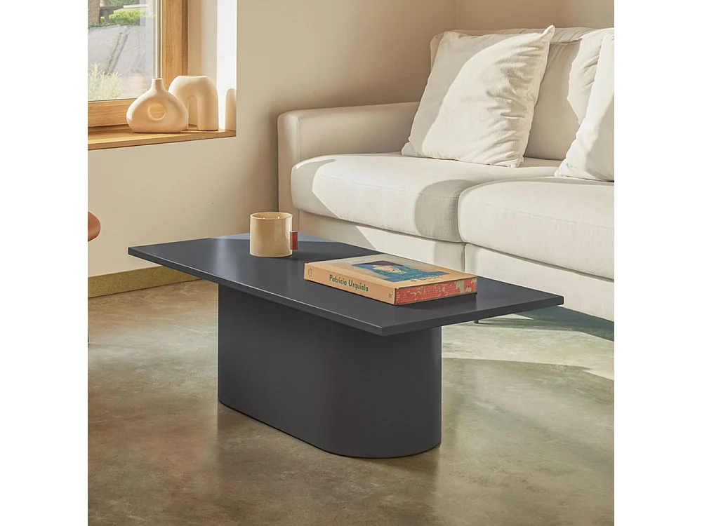 Totem - Table basse en bois et métal - Gris anthracite