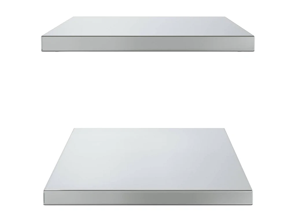 Étagères murales 2 pcs 75x40 cm argenté acier inoxydable