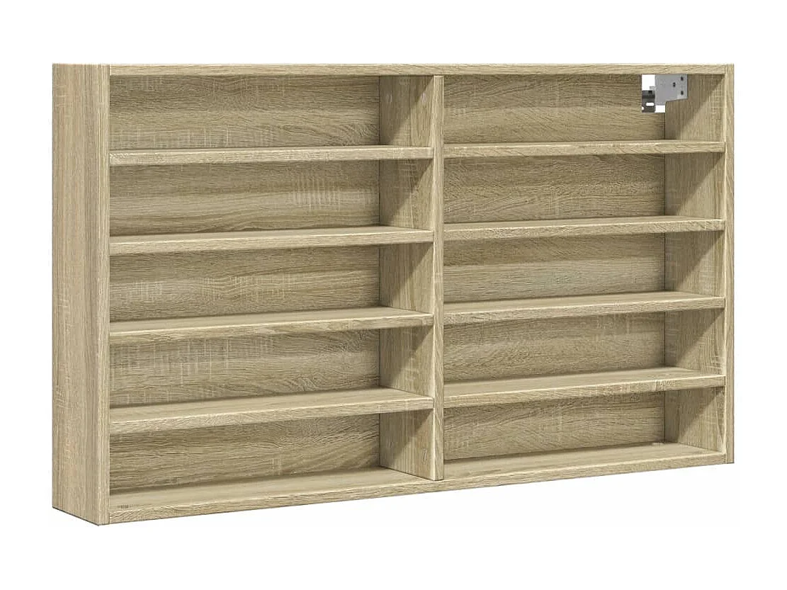 Vitrinekast 100x15x58 cm bewerkt hout sonoma eikenkleurig
