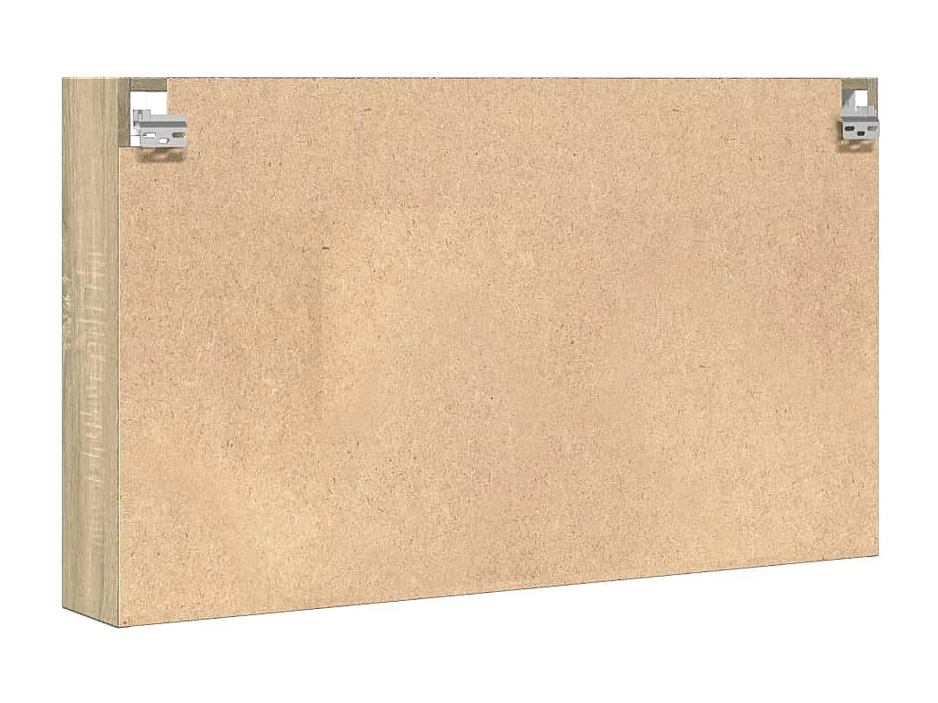 Vitrinekast 100x15x58 cm bewerkt hout sonoma eikenkleurig