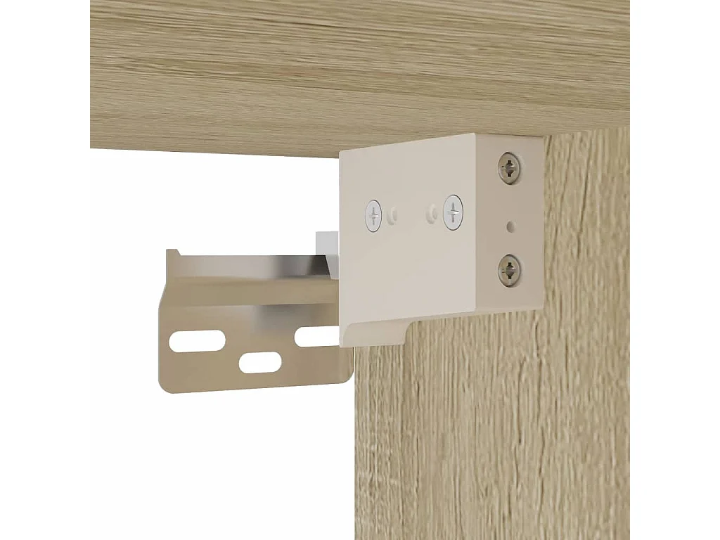 Vitrinekast 100x15x58 cm bewerkt hout sonoma eikenkleurig