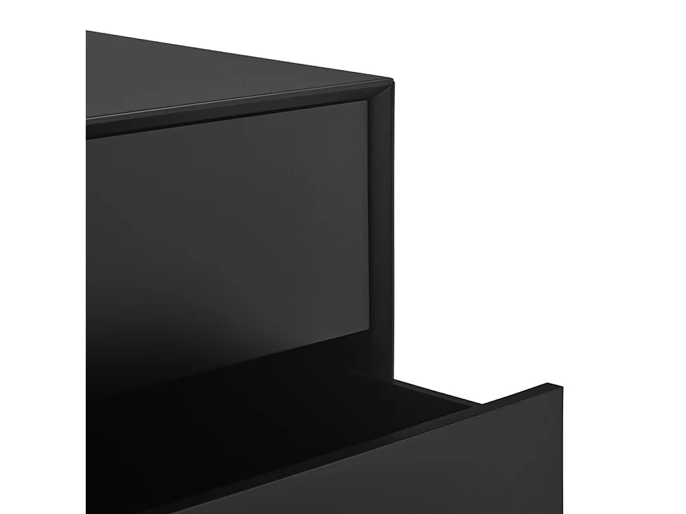 Platt - Meuble TV 2 portes en bois et métal L175cm - Noir