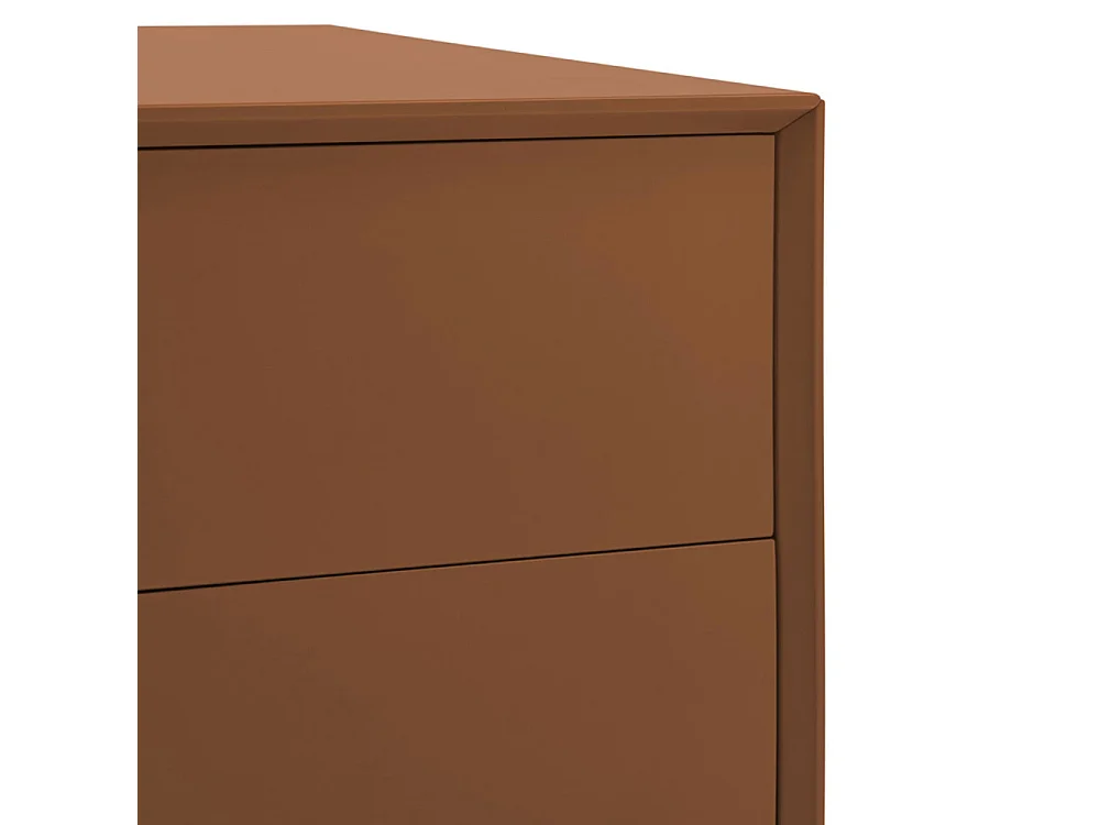 Platt - Meuble TV 2 portes en bois et métal L175cm - Marron argile