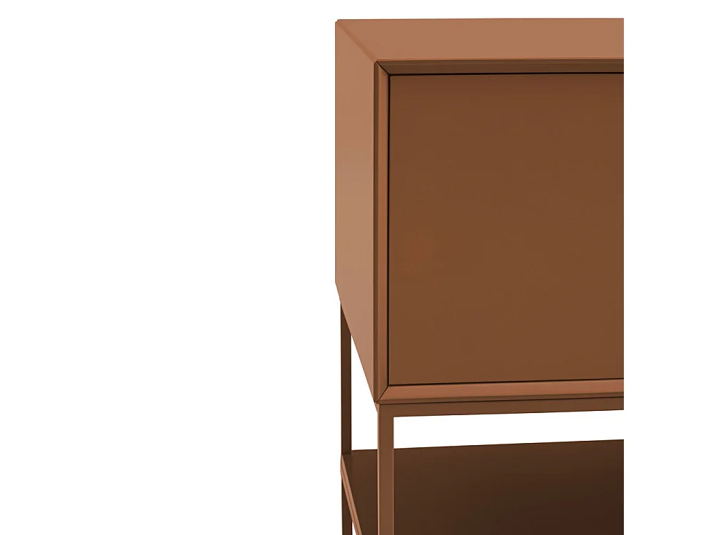 Platt - Meuble TV 2 portes en bois et métal L175cm - Marron argile