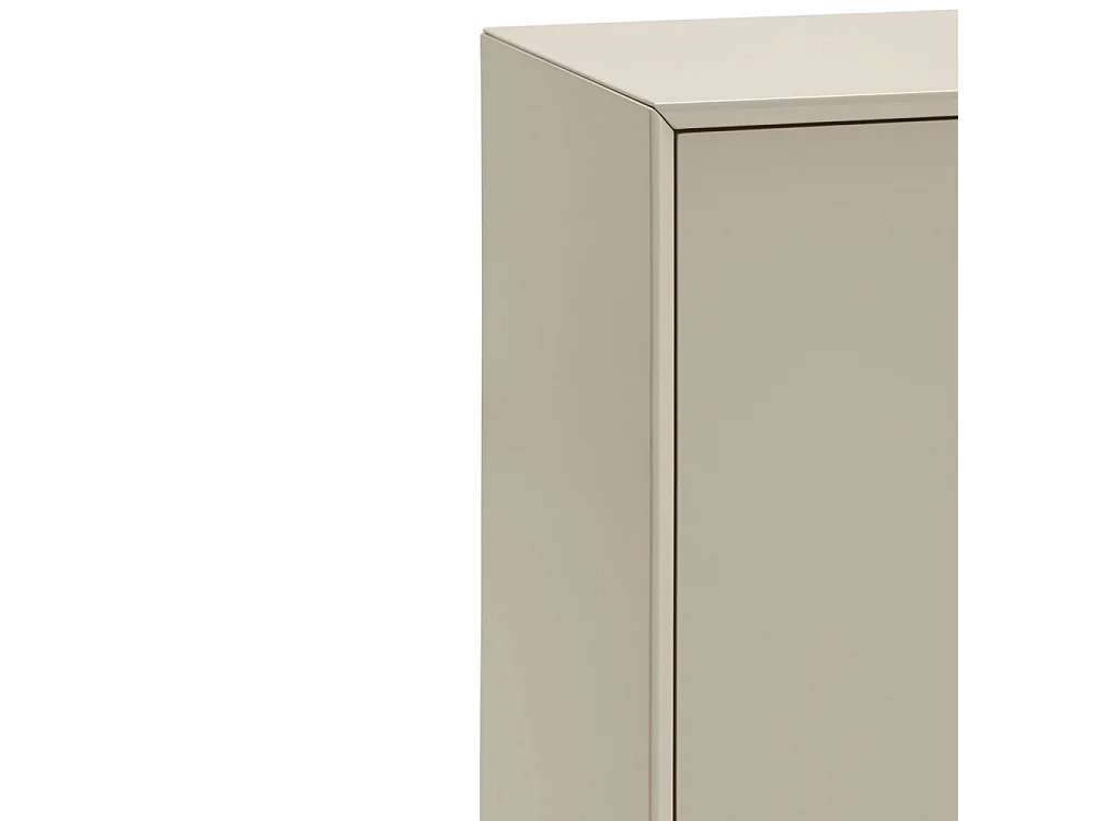 Platt - Meuble TV 2 portes en bois et métal L175cm - Beige