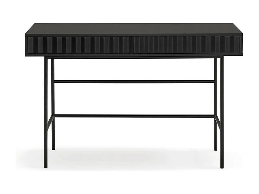 Sierra - Bureau 2 tiroirs en bois et métal L120cm - Noir