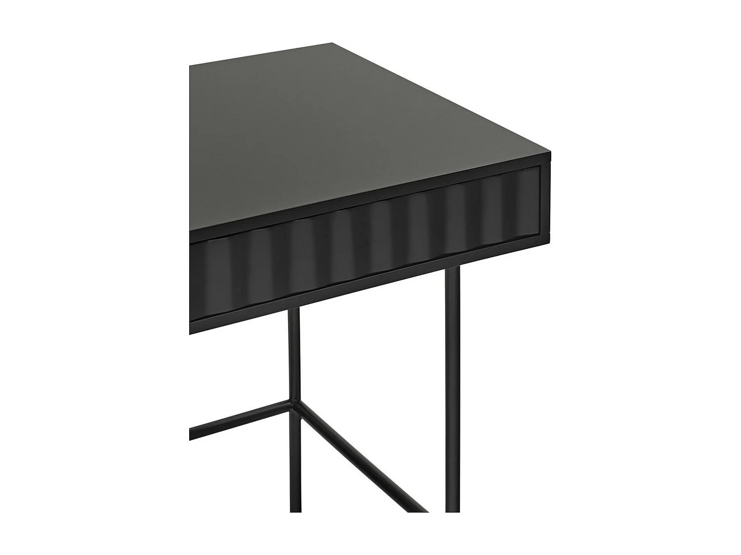 Sierra - Bureau 2 tiroirs en bois et métal L120cm - Noir