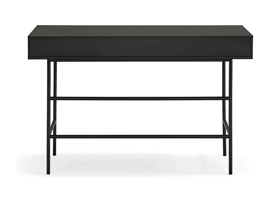 Sierra - Bureau 2 tiroirs en bois et métal L120cm - Noir