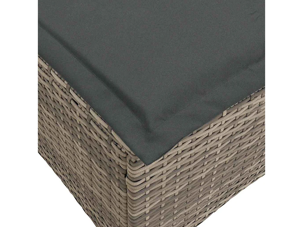 3-delige Tuinbankstel met kussens L-vormig poly rattan grijs