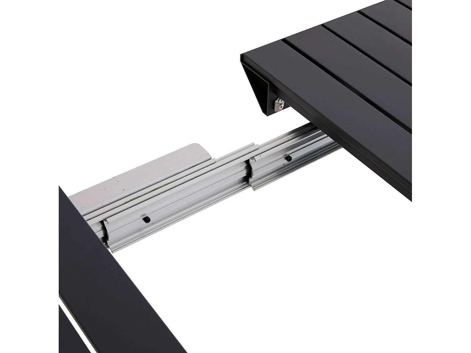 Uitschuifbare tuintafel 52/260 cm in grijs aluminium