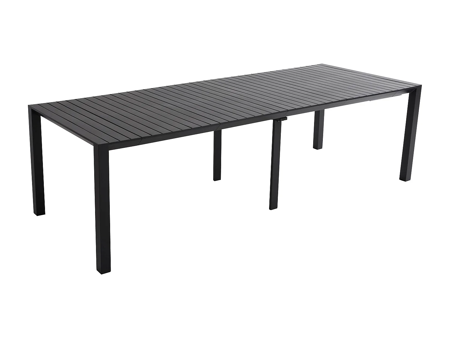 Uitschuifbare tuintafel 52/260 cm in grijs aluminium