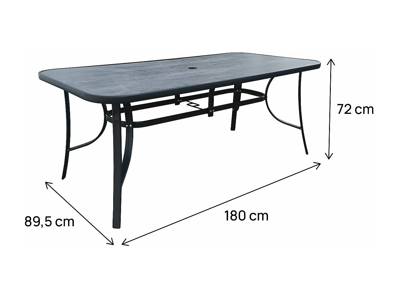 Table de jardin "Cordoba" - Phoenix - 8 places - Gris effet marbre