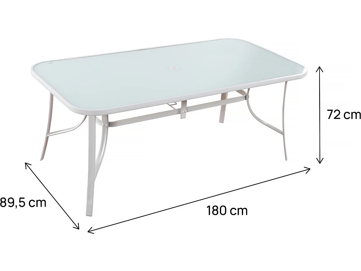 "Cordoba" Utomhusmatbord - Phoenix - 8 Sittplatser - Grå Marmoreffekt