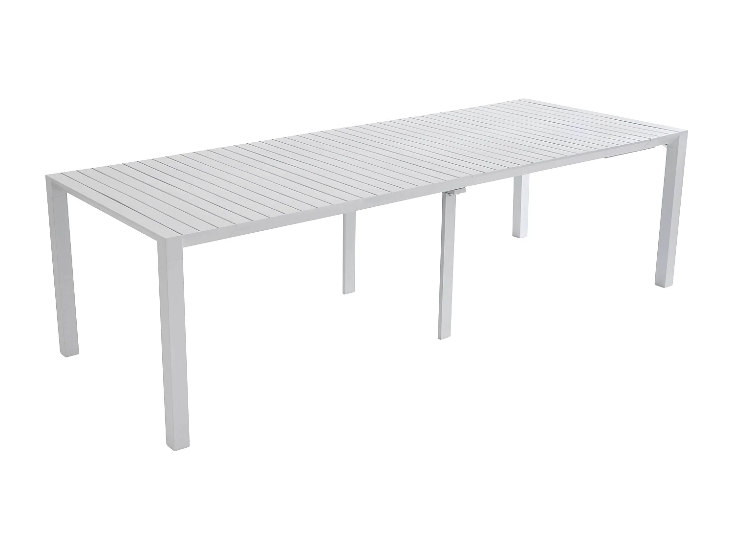 Table de jardin extensible 52/260 cm en aluminium blanc