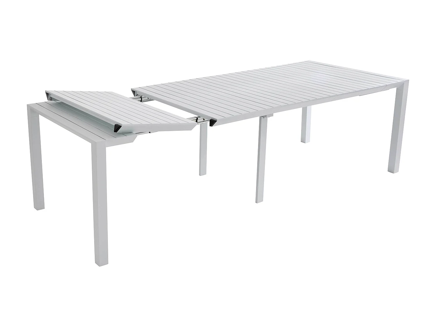 Table de jardin extensible 52/260 cm en aluminium blanc