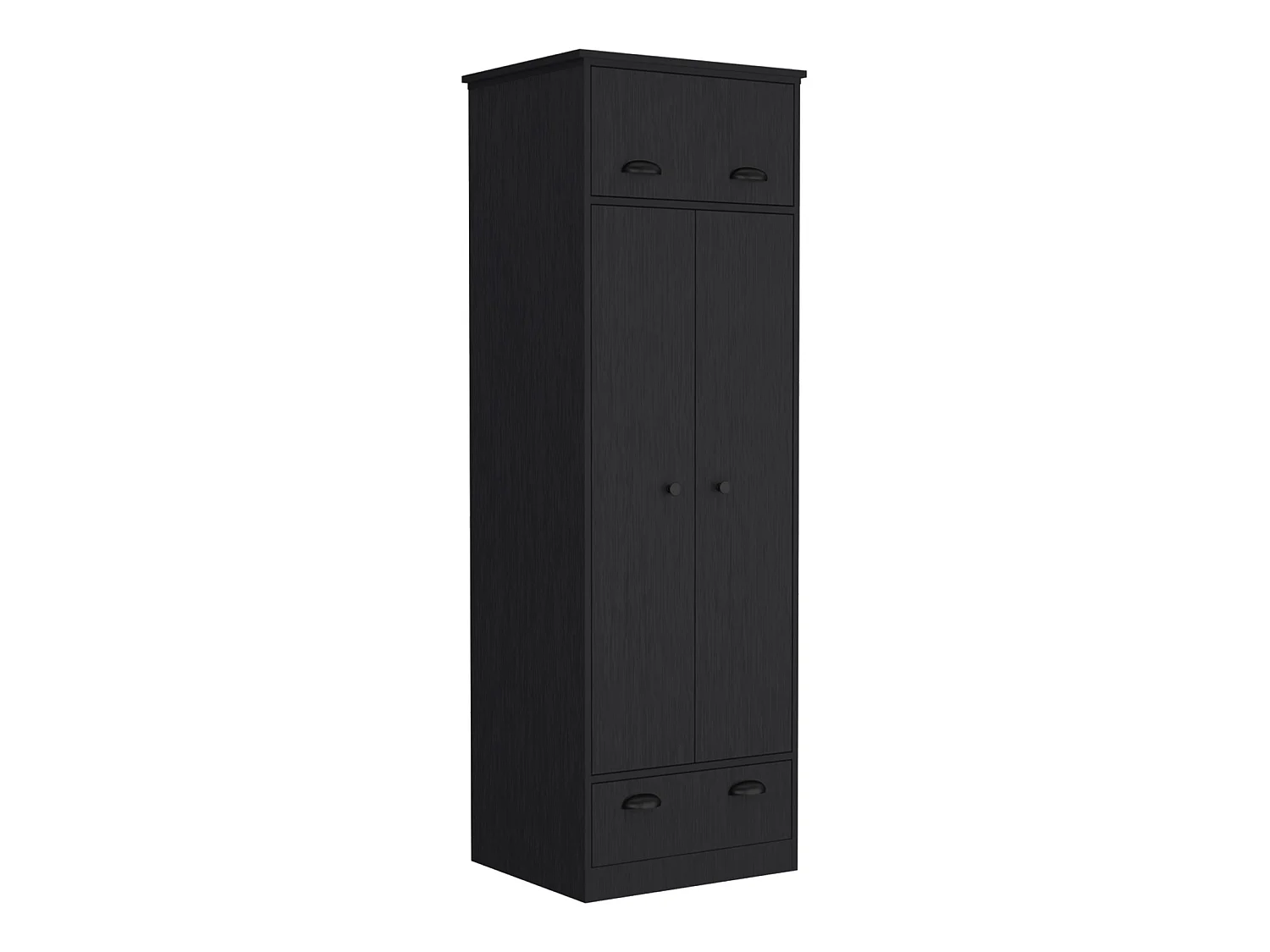 Armario ropero Falkland de 179 cm con 1 cajón y barra de colgar, wengué