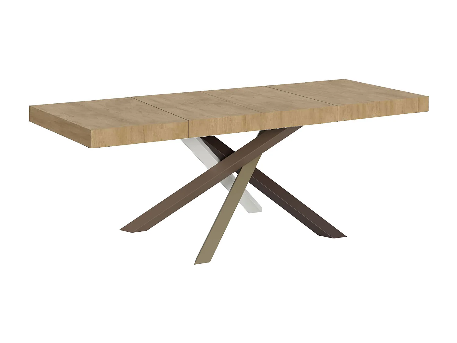 Udtræksbord 160/420x90 cm Volantis Premium ben i naturlig eg med flerfarvede 4/C