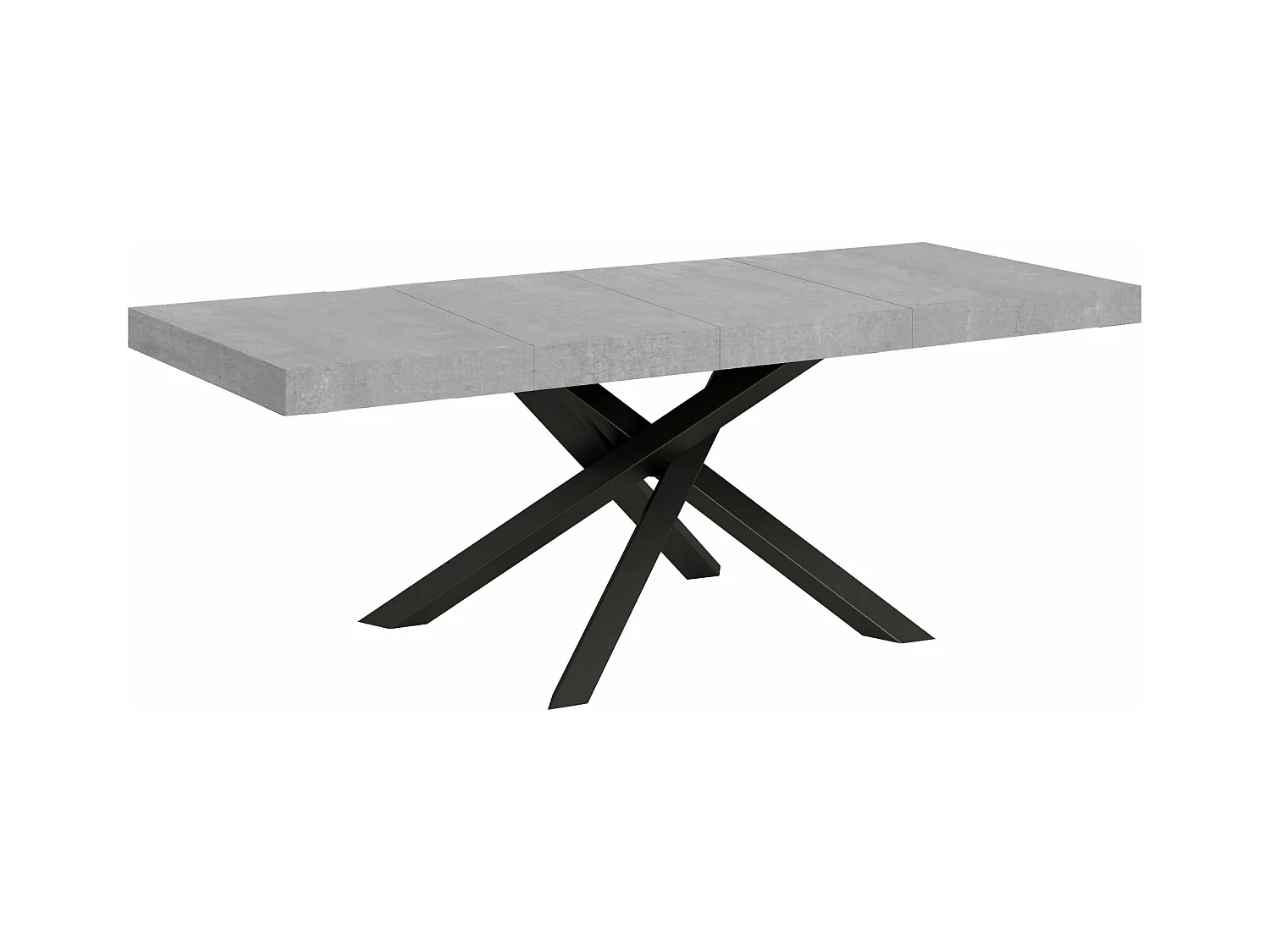 Mesa extensible 90x160/420 cm Volantis Premium Cemento estructura Antracita