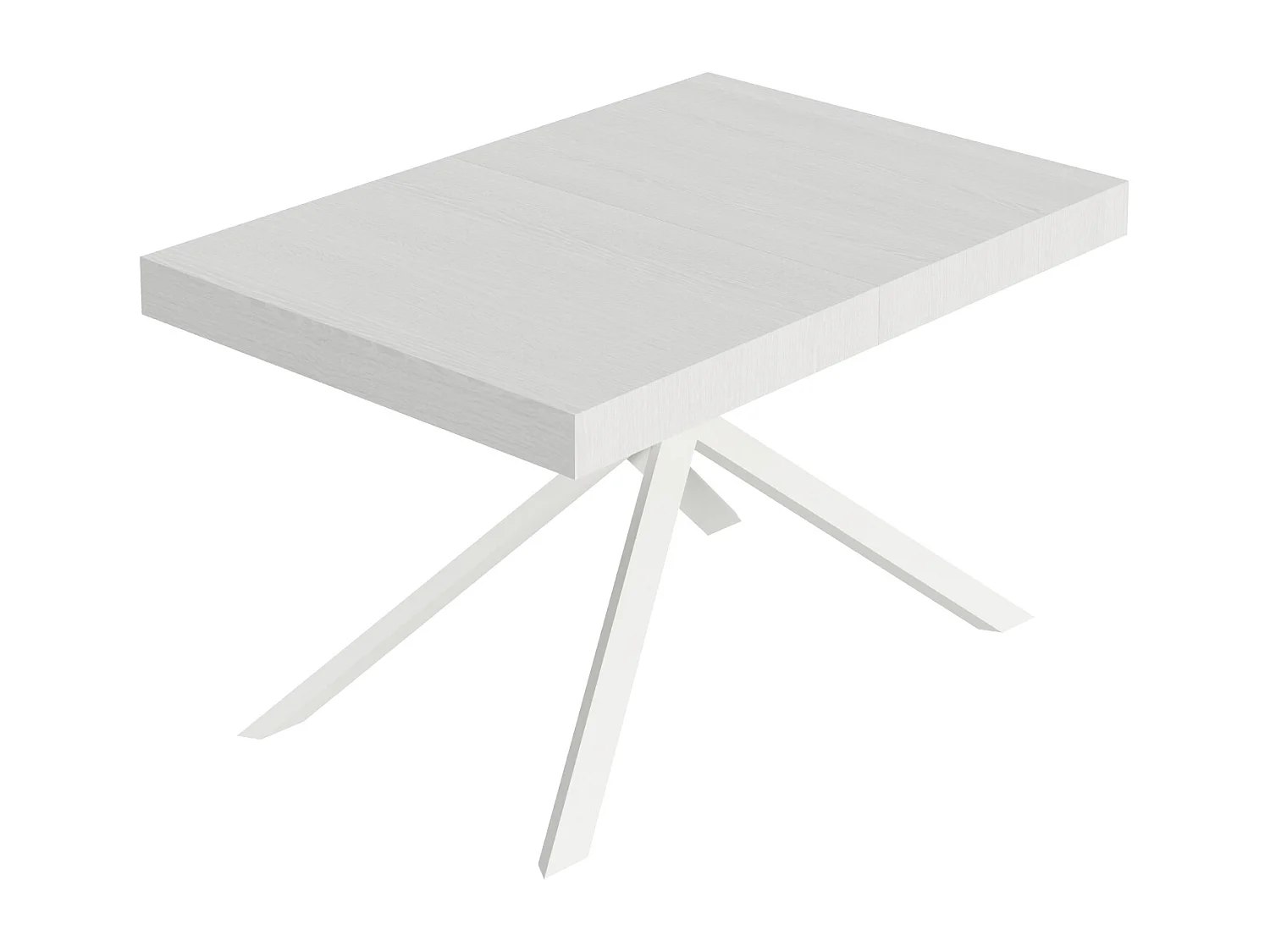 Niket udtræksbord 140/244x90 cm hvid ask med hvide ben