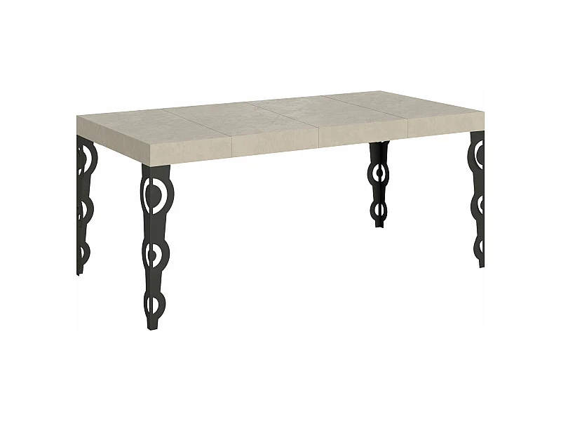 Karamay Premium Cashmere Ausziehtisch 90/246x90 cm mit anthrazitfarbenen Beinen