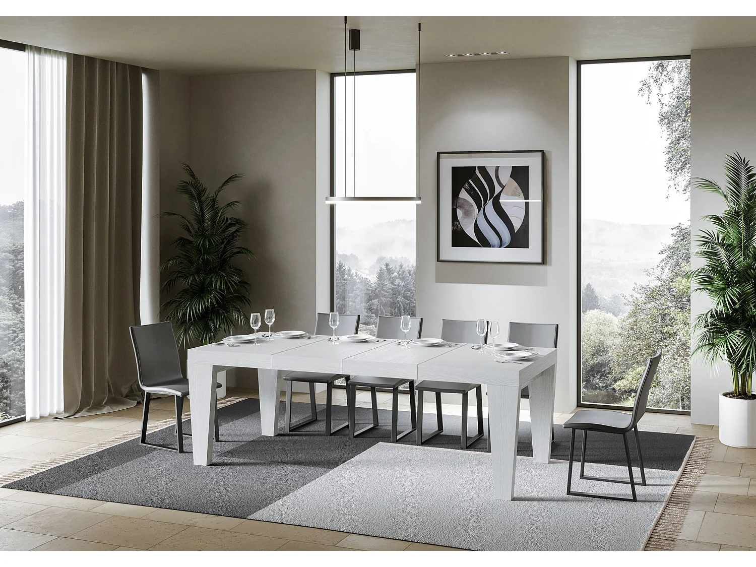 Ausziehtisch 140/400x90 cm Spimbo Premium Esche weiß