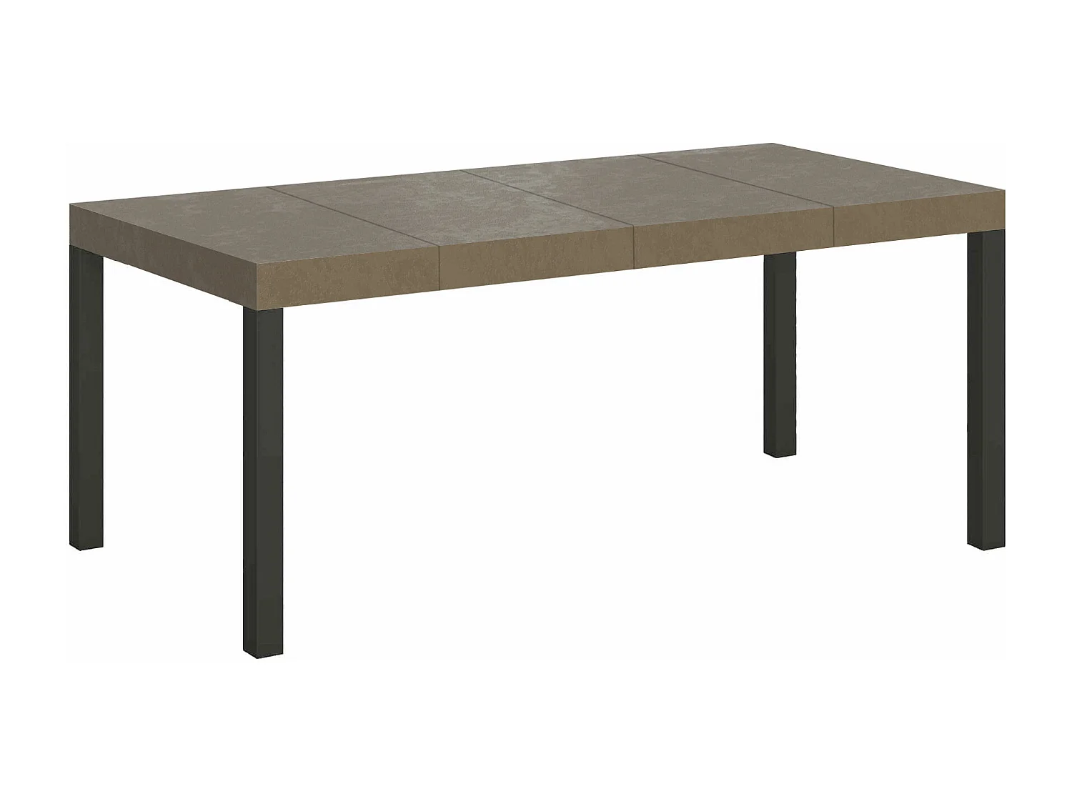 Table extensible 90x90/246 cm Everyday Premium taupe pieds anthracite