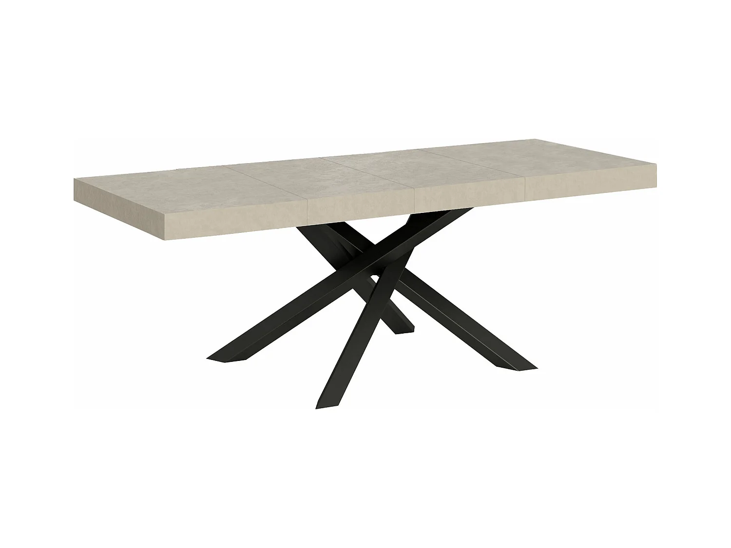 Table extensible 90x160/264 cm Volantis Premium cachemire pieds anthracite