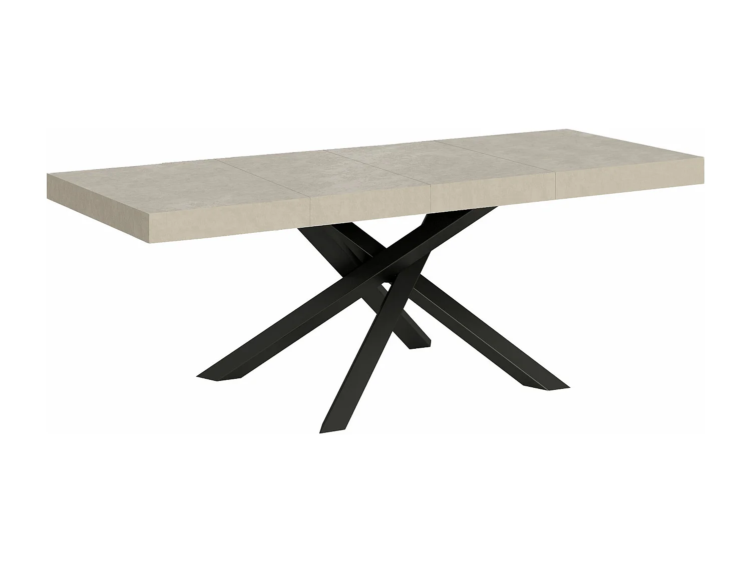 Table extensible 90x160/264 cm Volantis Premium cachemire pieds anthracite