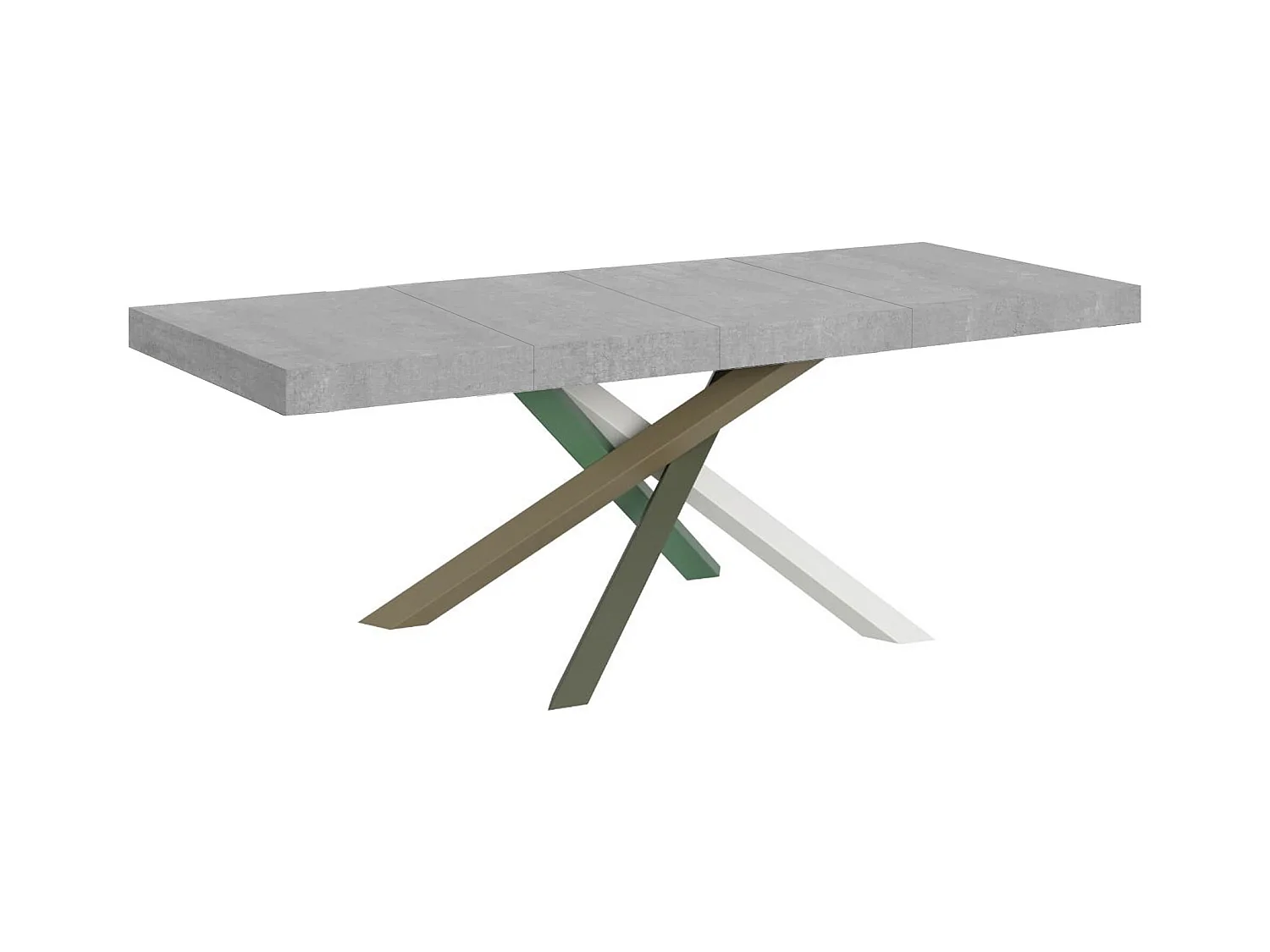 Ausziehtisch 180/440x90 cm Volantis Premium Beton Beine mehrfarbig 4/A