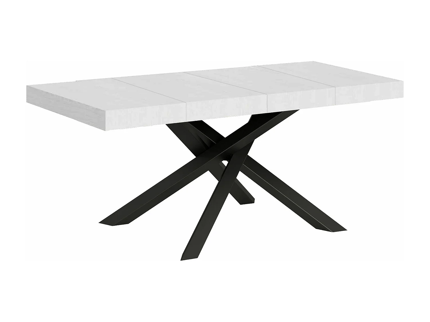 Volantis Premium Ausziehtisch 140/400x90 cm Esche weiß Beine anthrazit