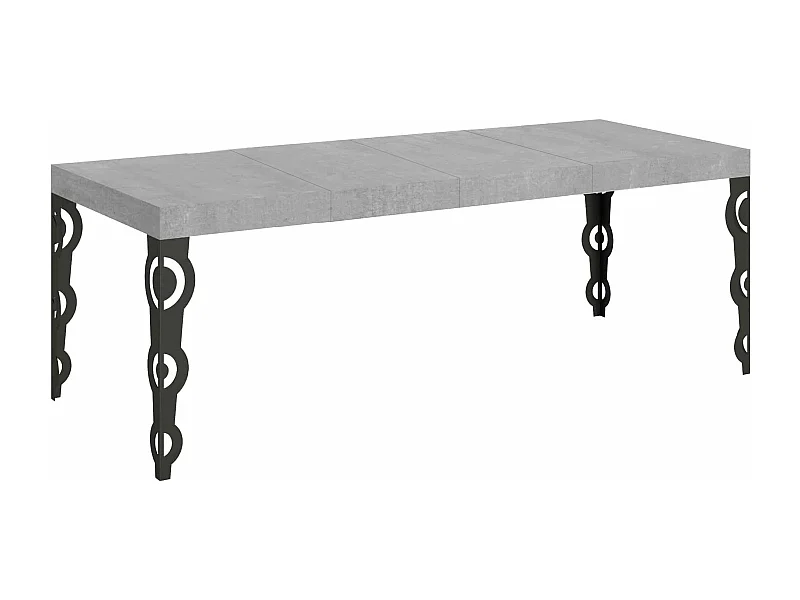 Karamay Premium Ausziehtisch 200/460x90 cm Beton Anthrazit Beine