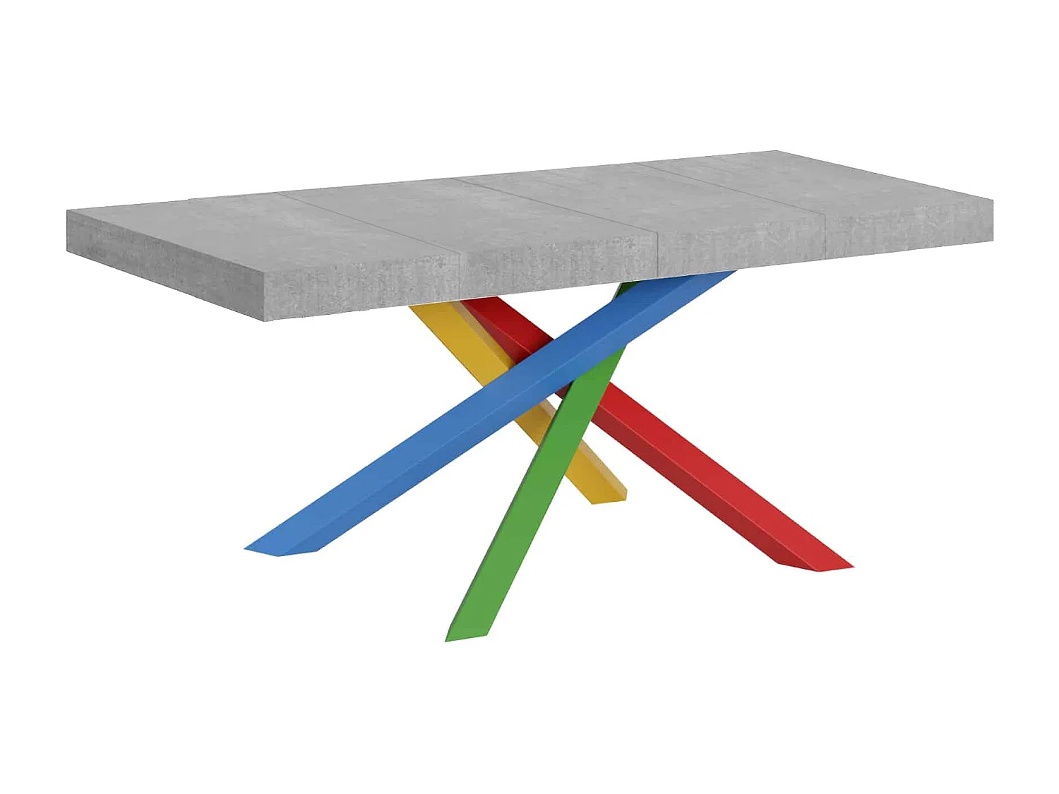 Udtræksbord 130/390x90 cm Volantis Premium cement flerfarvede ben 4/B