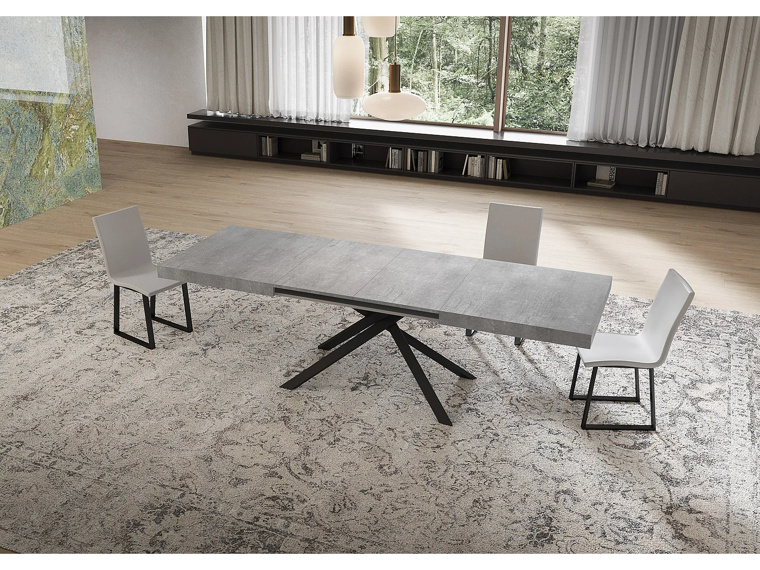 Itamoby Tavolo allungabile 80x160/244 cm Niket cemento gambe antracite