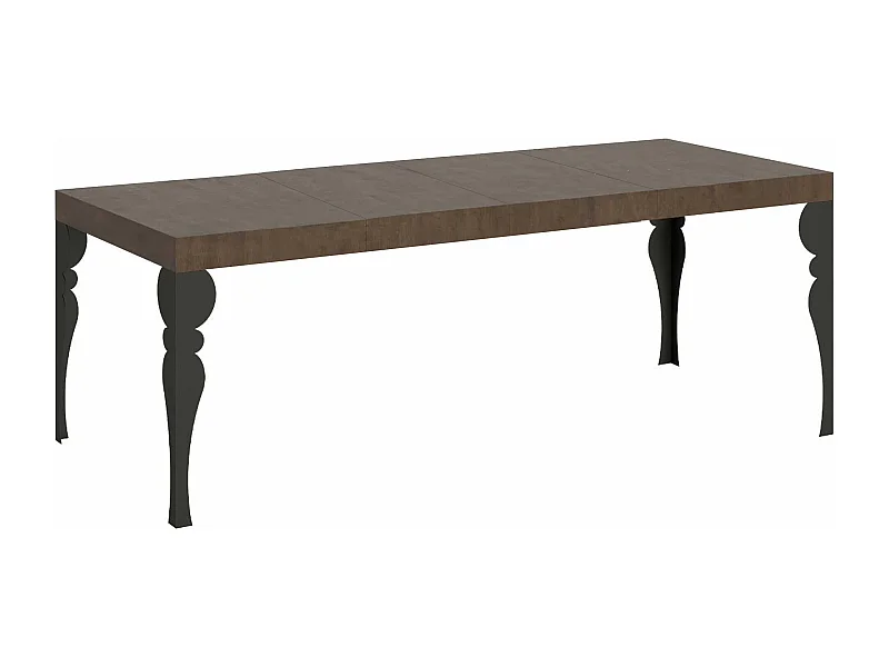 Paxon Premium Ausziehtisch 200/460x90 cm Walnuss Anthrazit Beine