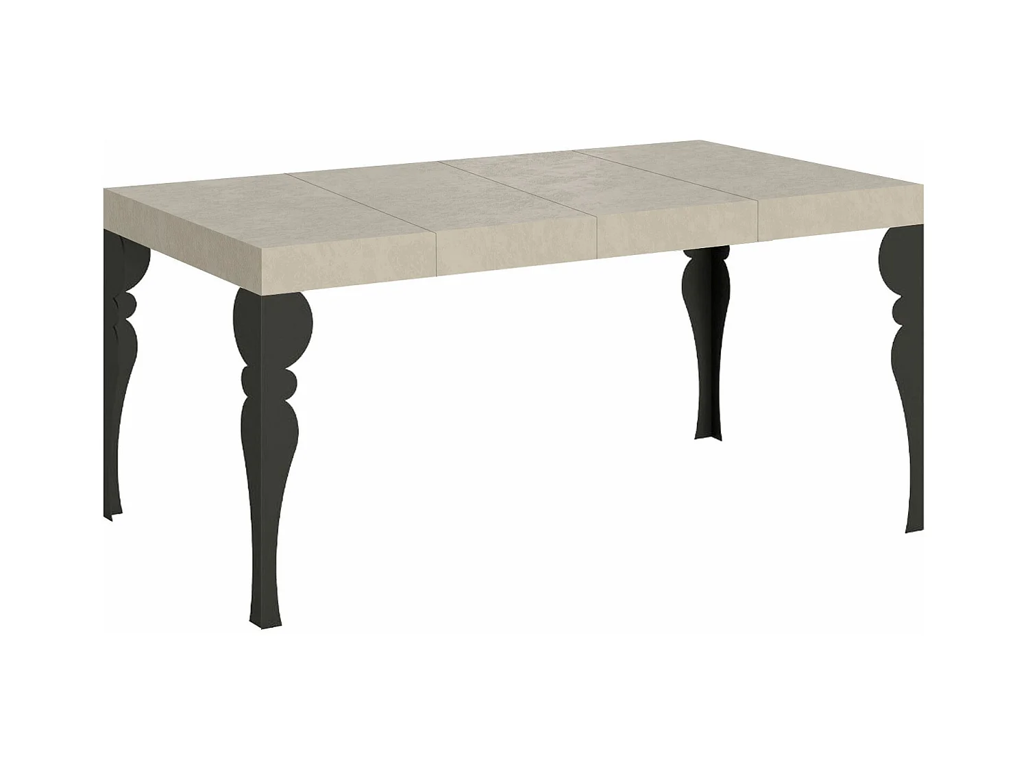 Mesa extensible 90x140/400 cm Paxon Premium cachemira patas antracita