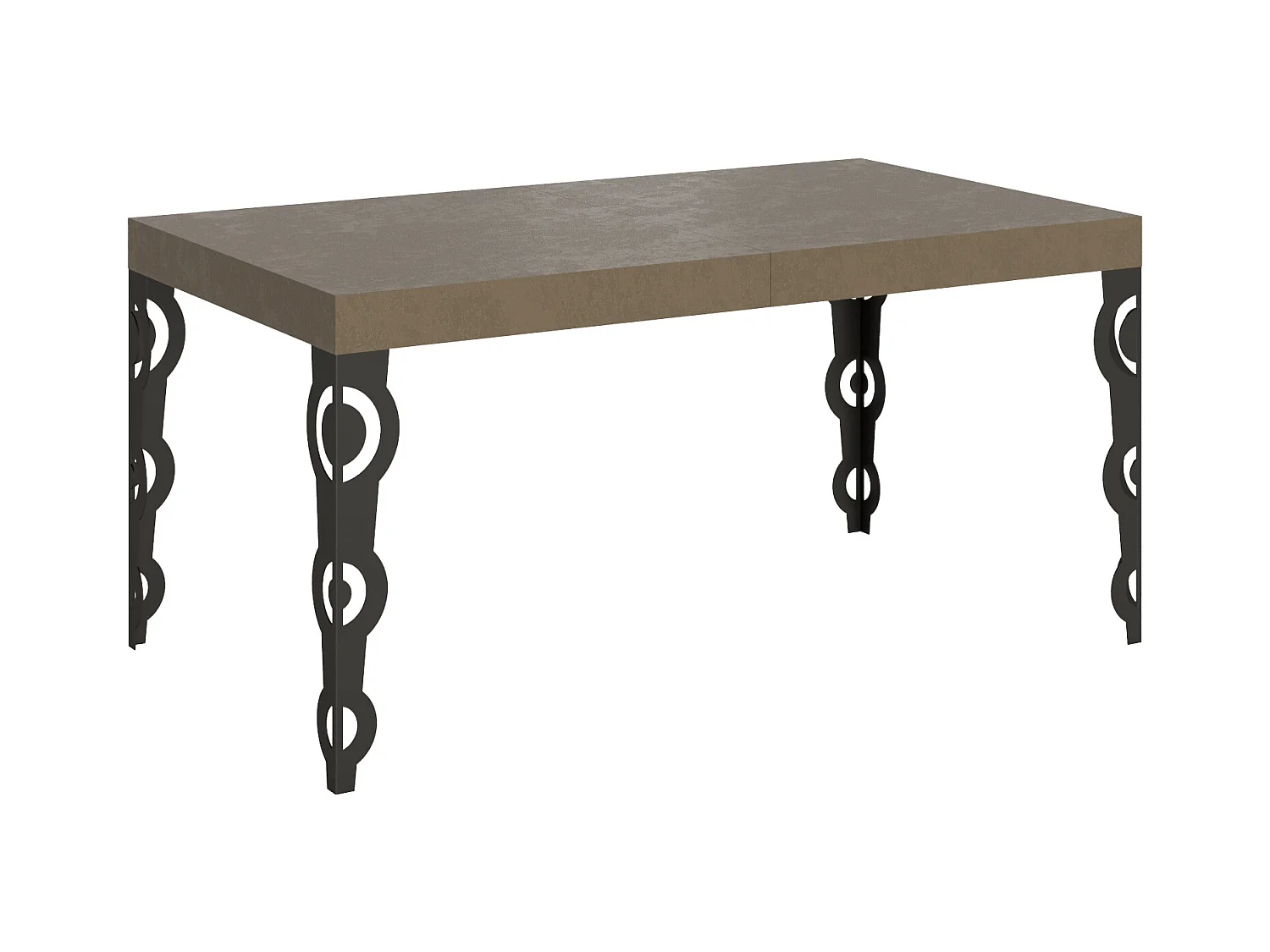 Karamay Premium 160/420x90 cm uitschuifbare tafel met duifgrijze en antraciete poten