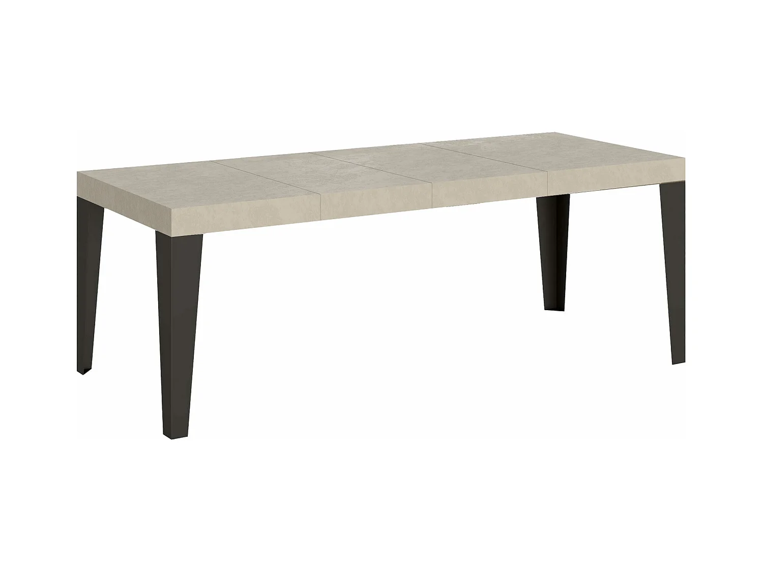 Uitschuifbare tafel 90/246x90 cm Flame Premium kasjmier antraciet poten